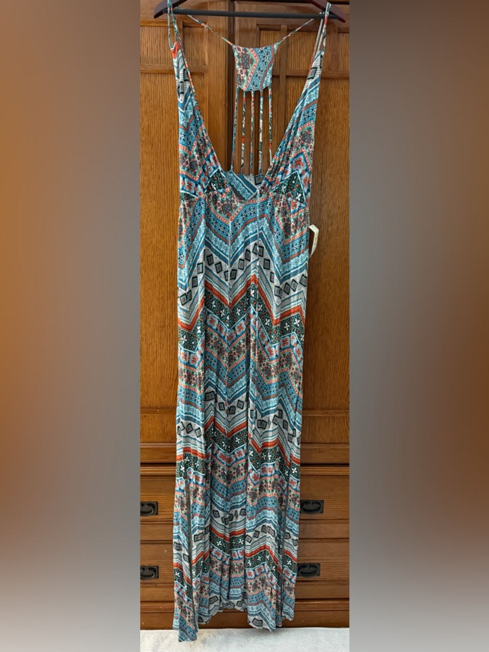 NWT Lucy Love Buy Me A Cocktail Shangri-La Maxi Dress Beach Boho Tribal Festival